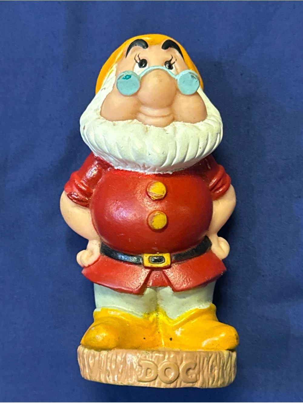 VTG Disney Snow White & the Seven Dwarfs Doc Figurine Squeak Vinyl Toy 5.25”